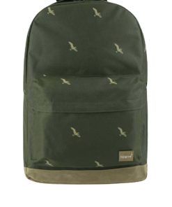 Khaki unisex batoh s motivem ptáků Spiral Bird 18 l