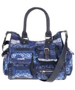 Modrá vzorovaná kabelka Desigual London Barbados