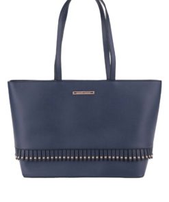 Tmavě modrá koženková kabelka s třásněmi Dorothy Perkins