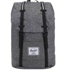 Tmavě šedý batoh s černými přezkami Herschel Retreat