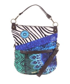 Zeleno-modrá kabelka Desigual Zebra