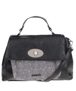 Černá koženková kabelka s klopou Desigual Praga Fridyay