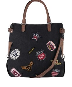Černá větší kabelka s nášivkami Haily´s Tasche