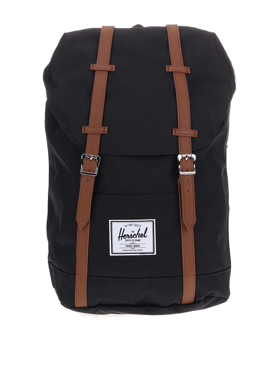 Černý batoh s přezkami Herschel Retreat Černý batoh s přezkami Herschel Retreat
