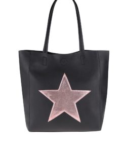 Černý shopper s hvězdou v růžové barvě Haily´s Stellina