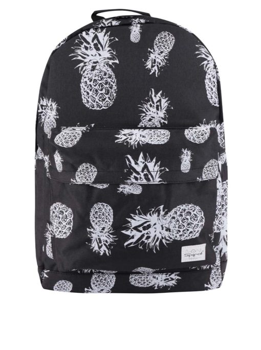 Černý unisex batoh s motivem ananasů Spiral Pineapple 18 l