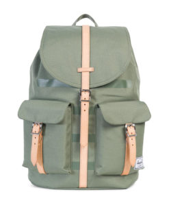 Batoh Herschel Supply Dawson Deep Lichen Green Stripe / Veggie Tan Leather