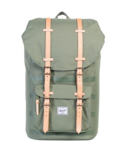 Batoh Herschel Supply Little America Deep Lichen Green Stripe / Veggie Tan Leather