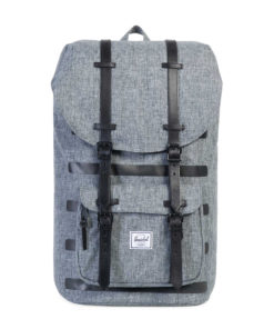 Batoh Herschel Supply Little America Raven Crosshatch Stripe / Black Veggie Tan Leather