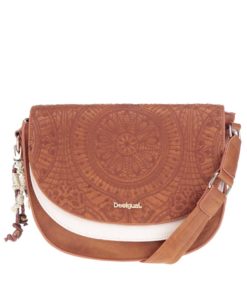 Béžovo-hnědá crossbody kabelka s dvojitou klopou Desigual Turin Sonora