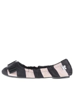 Béžovo-černé pruhované baleríny do kabelky Butterfly Twists Sloan