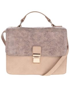 Béžová crossbody kabelka se vzorovanou klopou Pieces Lekker