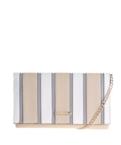 Krémovo-béžové pruhované psaníčko LYDC