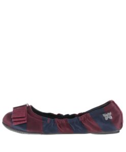 Modro-vínové pruhované baleríny do kabelky Butterfly Twists Sloan