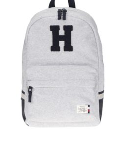 Modro-šedý pánský batoh s nášivkou Tommy Hilfiger