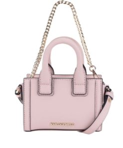 Světle růžová malá kožená crossbody kabelka  KARL LAGERFELD