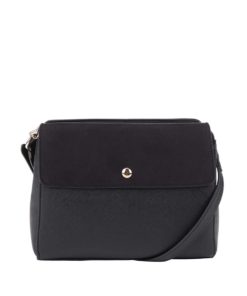 Černá crossbody kabelka v semišové úpravě s detailem Dorothy Perkins