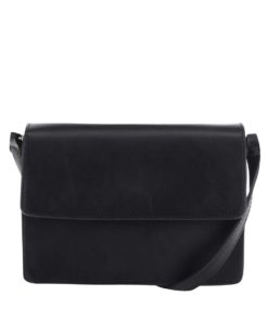 Černá koženková crossbody kabelka Pieces Mava