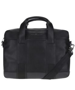 Černá pánská koženková taška na notebook Tommy Hilfiger