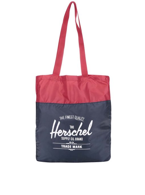 Červeno-modrá taška Herschel Packable Travel Tote 16 l