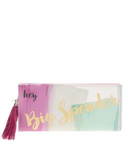 Krémovo-zelená peněženka s třásní Disaster