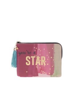 Růžovo-vínové psaníčko s třásní Disaster