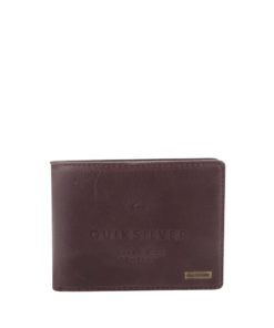 Tmavě hnědá pánská koženková peněženka s nápisem Quiksilver