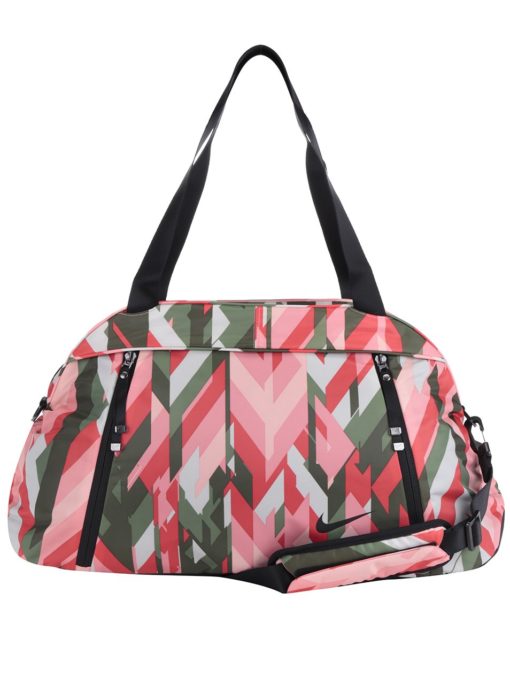 Zeleno-růžová dámská sportovní vzorovaná taška Nike 23 l