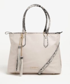 Béžová kabelka s detaily s hadím vzorem LYDC