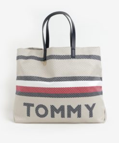 Béžový metalický shopper Tommy Hilfiger
