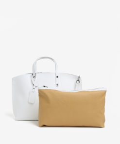 Bílý dámský kožený shopper s pouzdrem 2v1 KARA