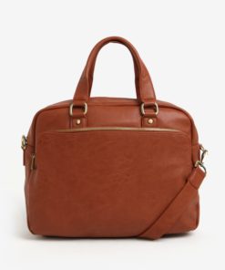 Hnědá pánská taška přes rameno s kapsou Bobby Black