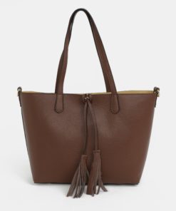 Hnědý kožený shopper s pouzdrem 2v1 ZOOT