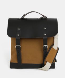 Hořčicový batoh/taška s koženými detaily Enter Messenger Tote 12 l