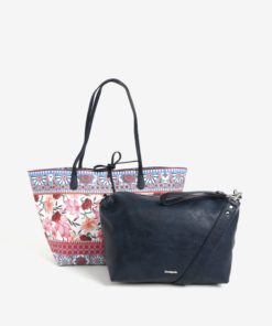 Krémový vzorovaný shopper s pouzdrem 2v1 Desigual Aria Capri