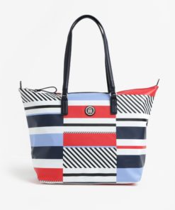 Modro-bílá vzorovaná kabelka Tommy Hilfiger