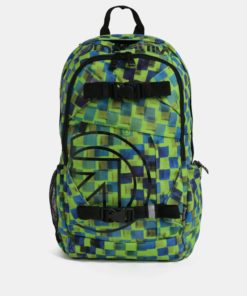 Modro-zelený pánský kostkovaný batoh Meatfly Basejumper 3 20 l