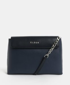 Modrá kožená crossbody kabelka ELEGA