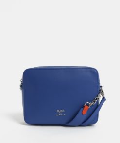 Modrá kožená kabelka ELEGA