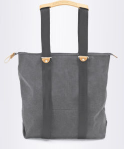QWSTION Simple Zip Shopper Washed Grey