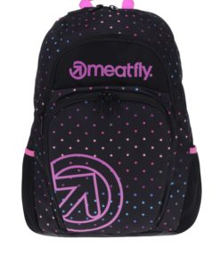 Růžovo-černý dámský puntíkovaný batoh Meatfly Vault 26 l