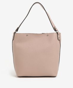 Světle růžový dámský kožený shopper s pouzdrem 2v1 KARA