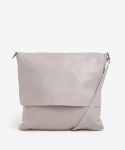 Světle šedá dámská kožená crossbody kabelka KARA
