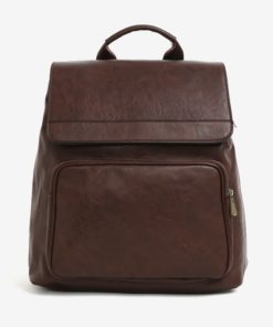 Tmavě hnědý batoh s klopou Bobby Black