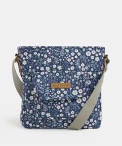 Tmavě modrá crossbody květovaná kabelka Brakeburn