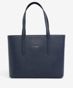 Tmavě modrá kožená kabelka přes rameno ELEGA Simone