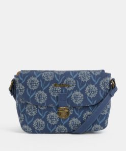Tmavě modrá květovaná crosbody kabelka Brakeburn