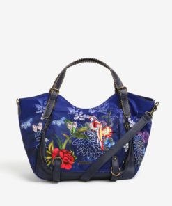 Tmavě modrá vzorovaná kabelka s flitry Desigual Rotterdam
