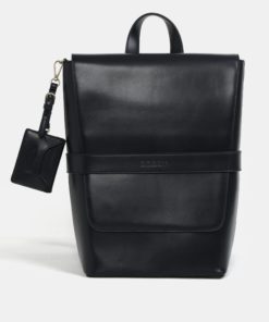 Tmavě modrý koženkový batoh Bobby Black