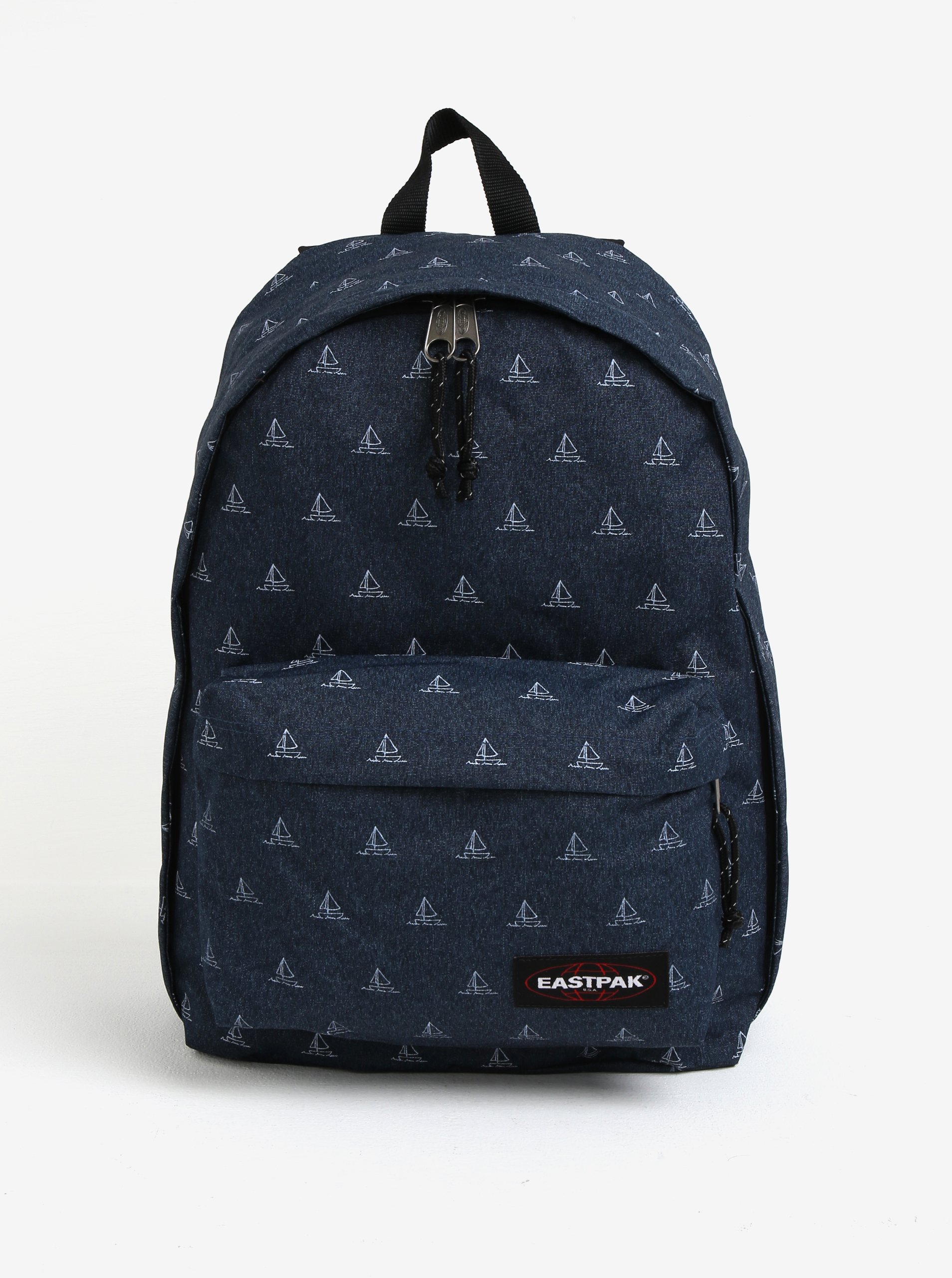 Tmavě modrý vzorovaný batoh Eastpak Out of Office 27 l Tmavě modrý vzorovaný batoh Eastpak Out of Office 27 l